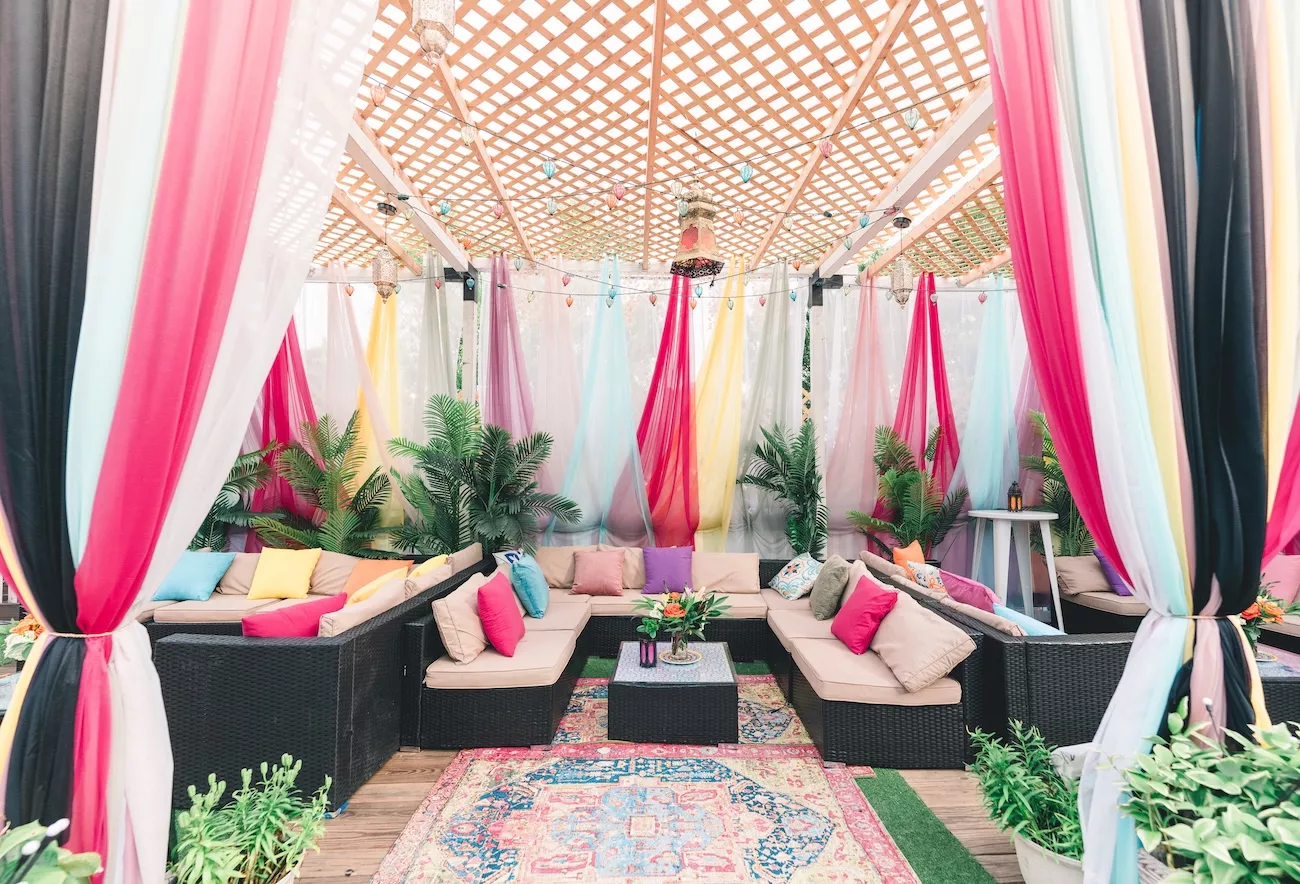 Clarendon ballroom's canabas at The Deck roftop in Arlington