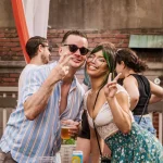 rooftop happy hour at the deck in Arlington